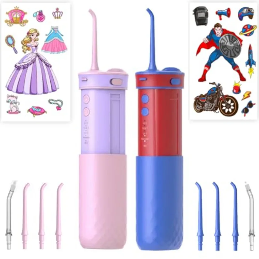 

JTF Portable Water Flosser for : 4 Gentle Modes for Ages 6+ Safe and Effective for Sensitive Teeth Braces - with DIY Stickers 4