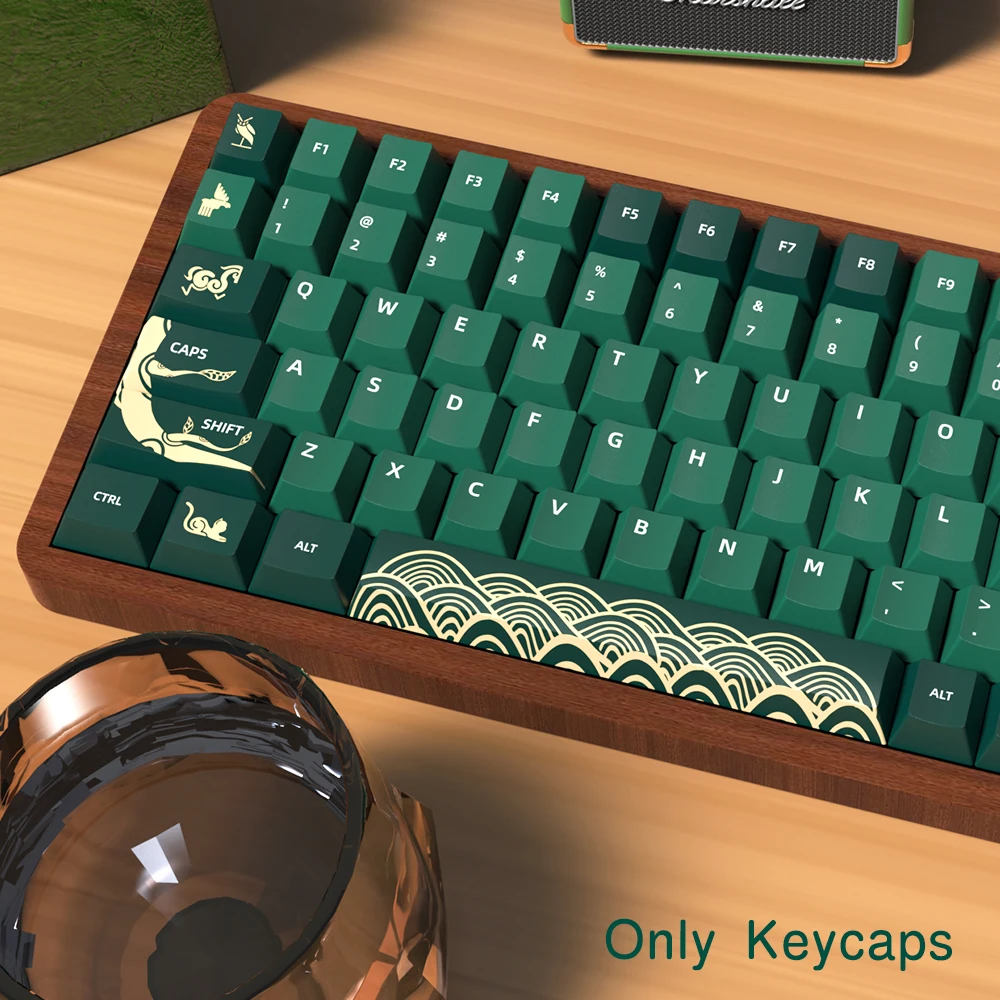 Imagem -03 - Teclado Mecânico Keycaps Coreano Japonês Brasileiro Espanhol Francês Russo Floresta Animal Iso 7u Perfil de Cereja Pbt