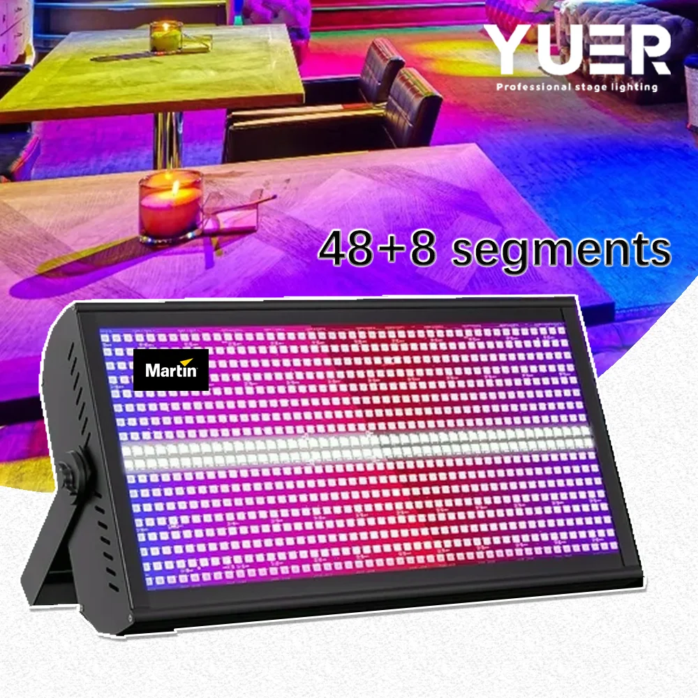 LED 48+8 Segement Strobe Light RGBW Wash Flash 200W Housing DJ Effect Light Bar for Party Disco Wedding Bar Holiday show YUER