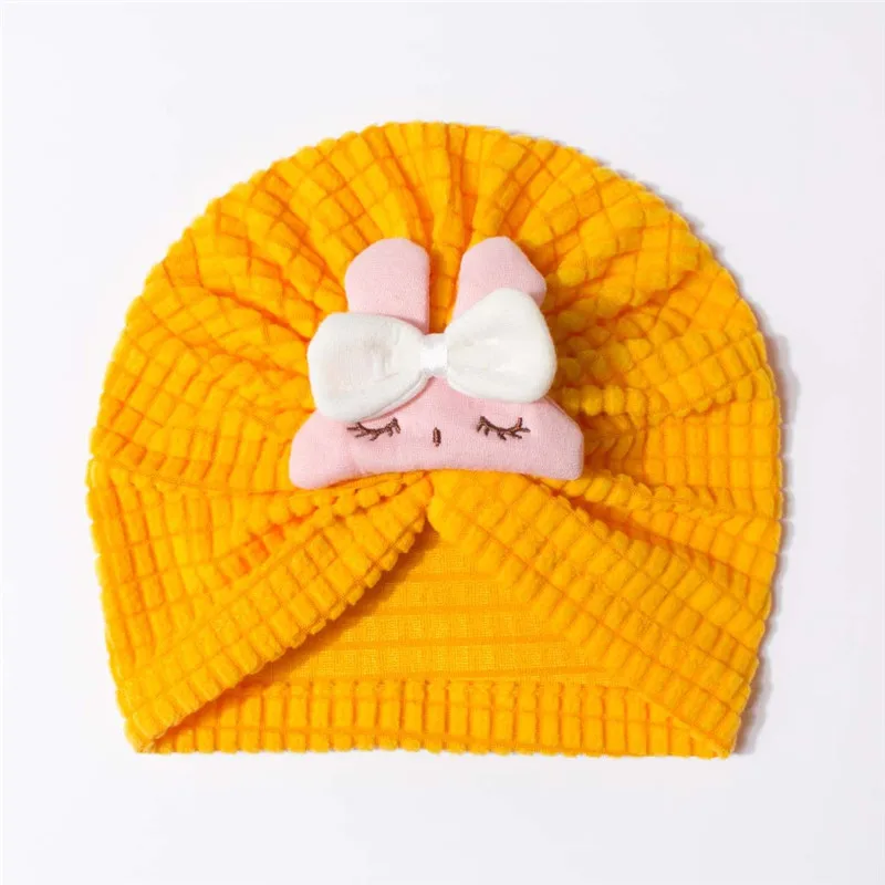 قبعة الطفل لطيف القوس عقدة عمامة الوليد قبعة هندية جميلة الفتيات إكسسوارات الشعر غطاء الرأس المرن #5