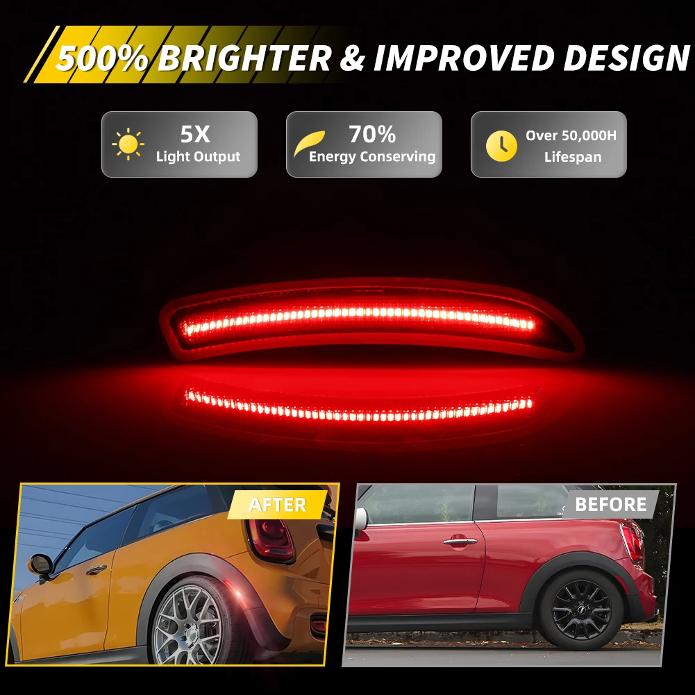 2Pcs For 2014 2015 2016 2017 2018 2019 Gen3 MINI Cooper F55 F56 F57 Front/Rear Side Marker Light Fender Light Reflector W/LED - view 5