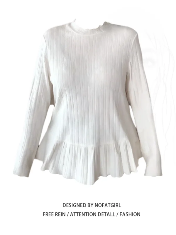 

plus Size Women's Slimming Long Sve T-irt with Wood ain Autumn Winter New Sle Base irt Top Korean Sle Commute