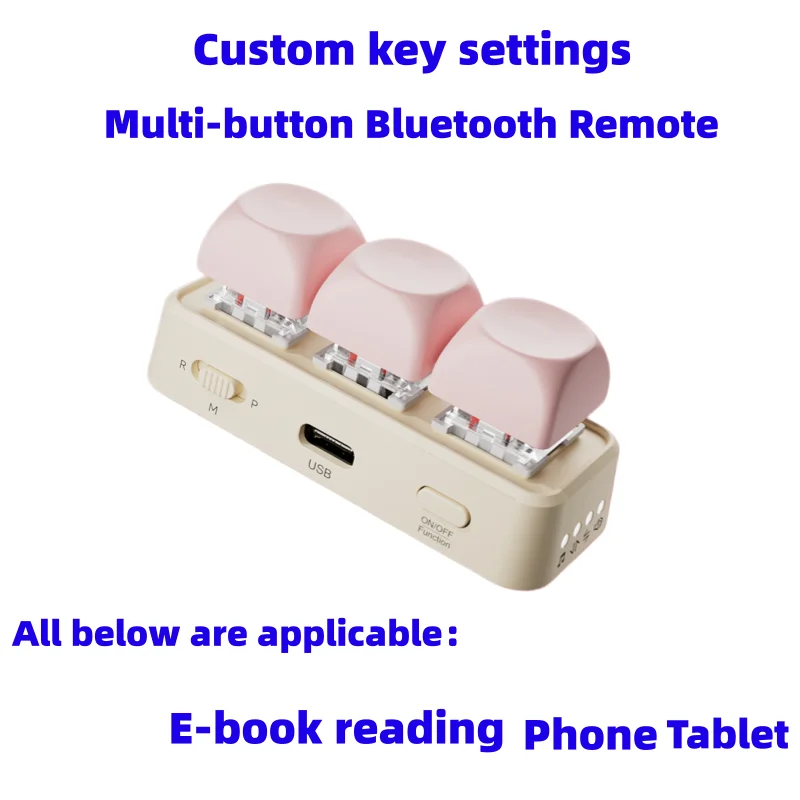 Custom Bluetooth Multi‑Function Keyboard Page Turner, Short Video Scroll PPT PDF Flip Music Control Photo Shoot