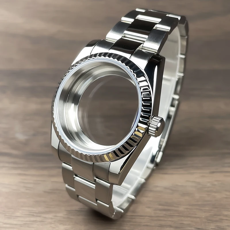 36mm/39mm Fluted Bezel NH35 Case For SK DJ Replacemet Part Sapphire Glass Stainless Steel Fit Nh35 Nh36 Movement Watch Case NH35 image 3