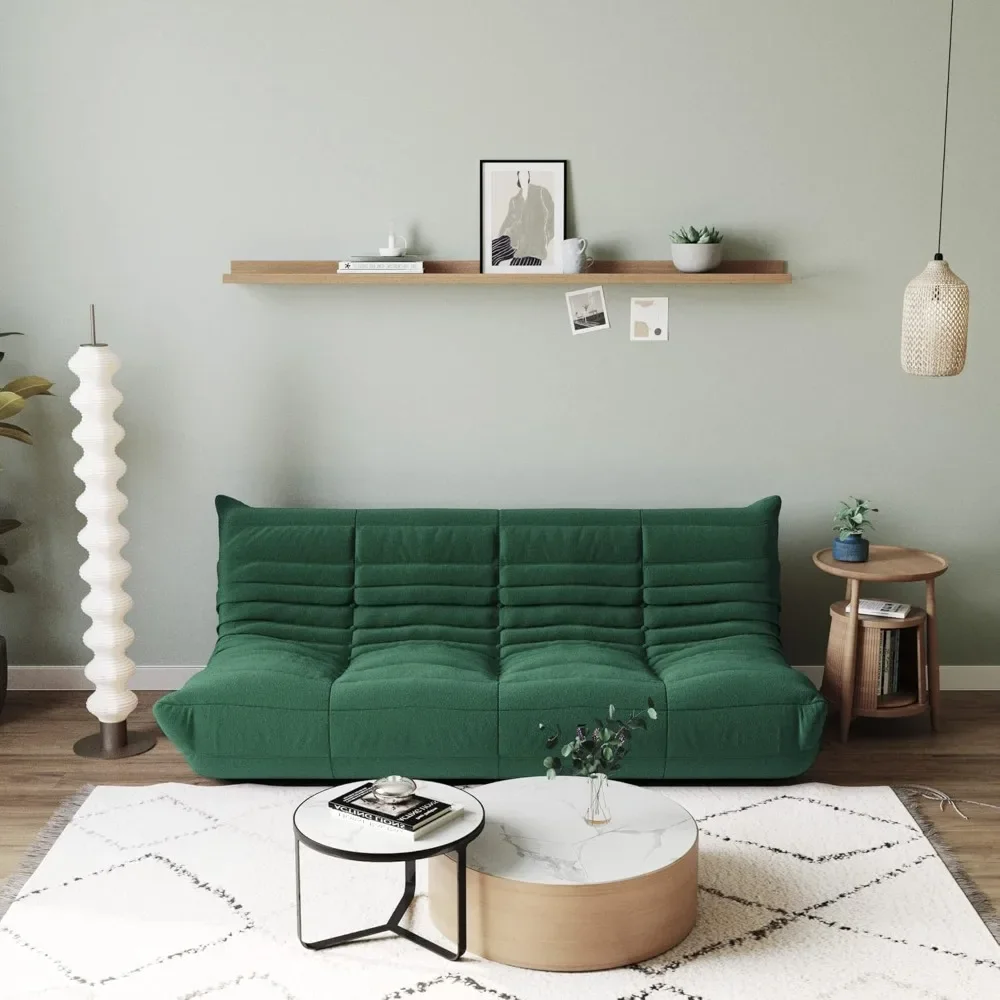 

Lazy Floor Sofa, 89 inch Soft Teddy Velvet 3 Seat Minimalist Couches, Tatami Sofa, Fireside Chair, Corner Relax Sofa Couch