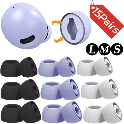 Almohadillas de silicona para Samsung Galaxy Buds Pro, almohadillas de repuesto para los oídos, auriculares inalámbricos, tapones para los oídos para reducir el ruido S M L