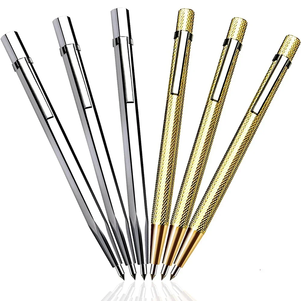 6pcs Glass Cutting Tool Diamond Glass Cutter Carbide Scriber Hard Metal Tile Machine Lettering Pen Engraver Glass Scriber