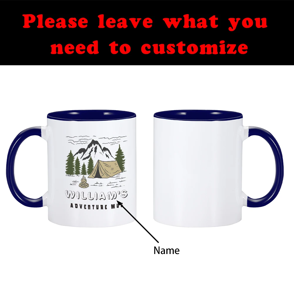 Personalized Adventure Mug Customized Name Father's Day Gift for Outdoor Travel Camping Mug Cup Unique Perfect Dad Papa Gifts