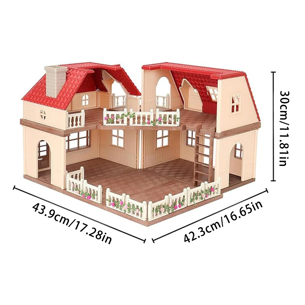 SENGTONGLEHOUSE-A08 Playset de cabina acogedora familiar de plástico Diy cabaña juego de simulación casas de muñecas muebles Accesorios