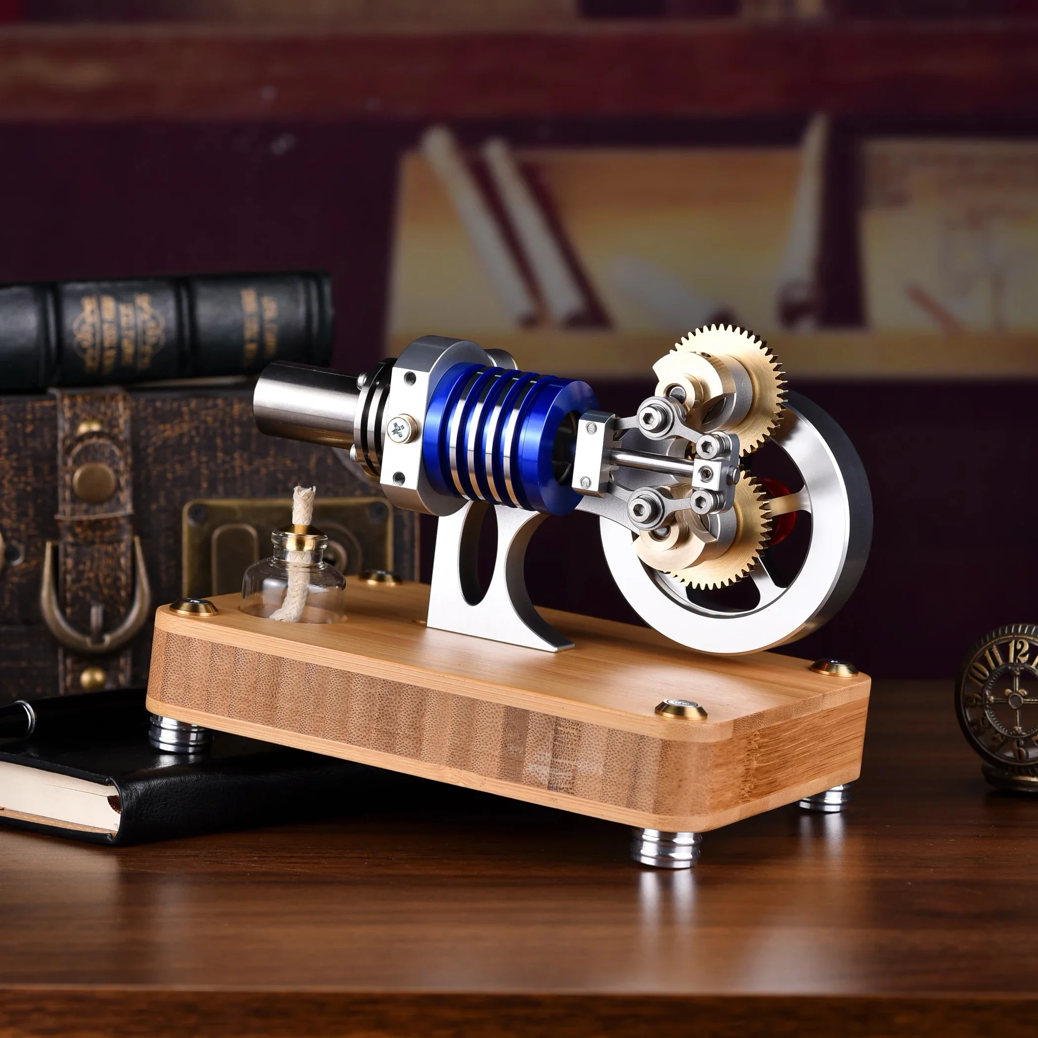 

M20 Gear Coaxial Steam Engine Startable Metal Single Cylinder Hot Air Engine Physical Model Toy