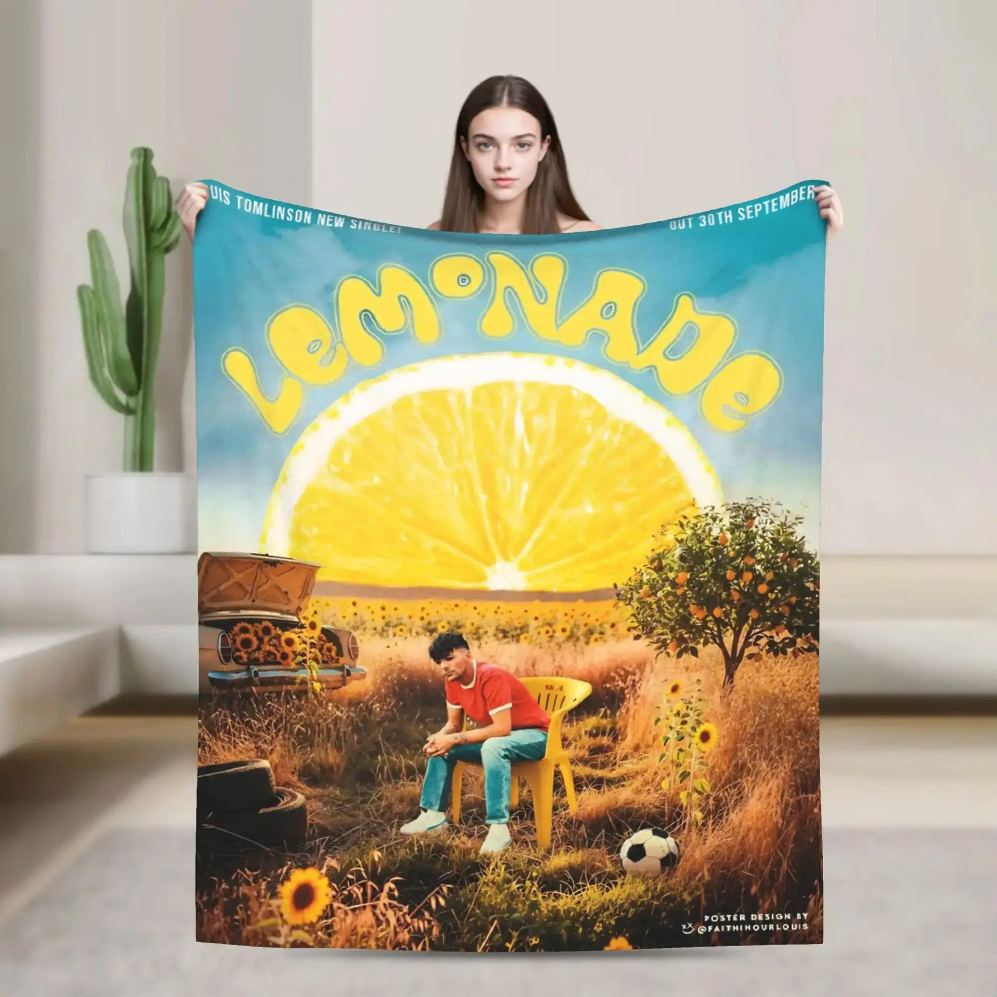 

Плед Louis Tomlinson Lemonade Tour, мягкий и теплый, для кровати и дивана, осеннее декоративное покрывало с принтом