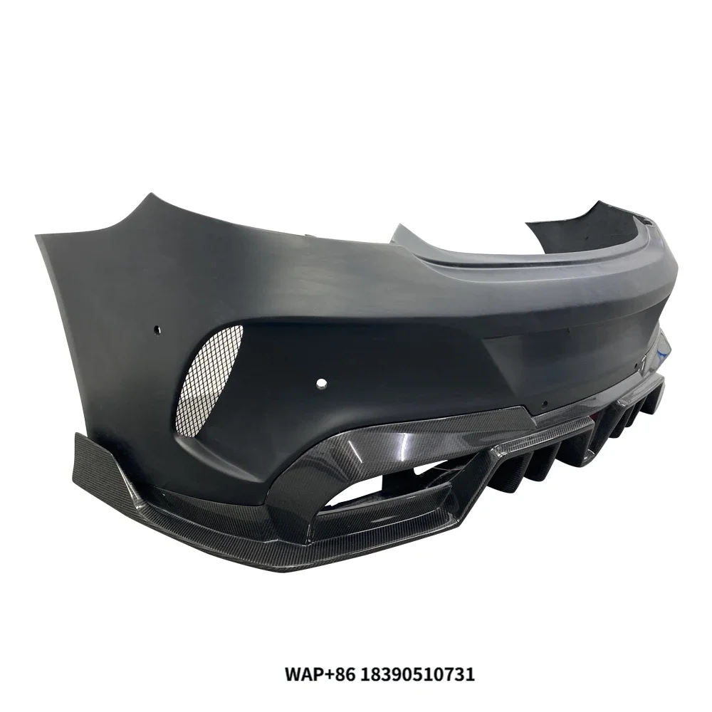 IMP Style Carbon Fiber Bodykit Rear Bumper Diffuser Fiber Front Bumper for W205 C63 Coupe