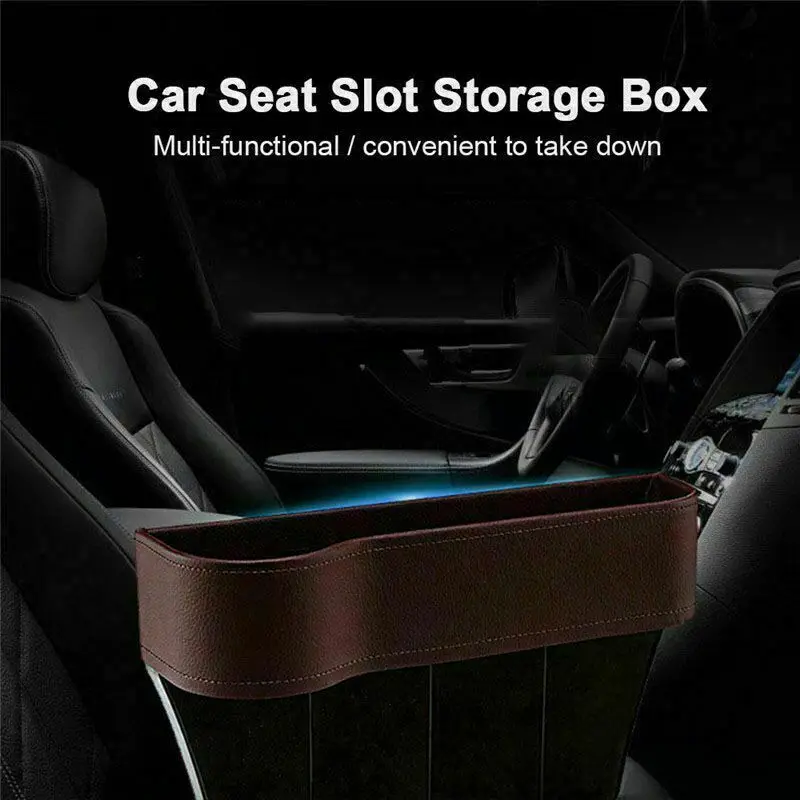 Car Seat Gap Slit Pocket Catcher Organizer PU Leather Storage Box Phone Bottle Cups Holder Auto Car Accessories interior