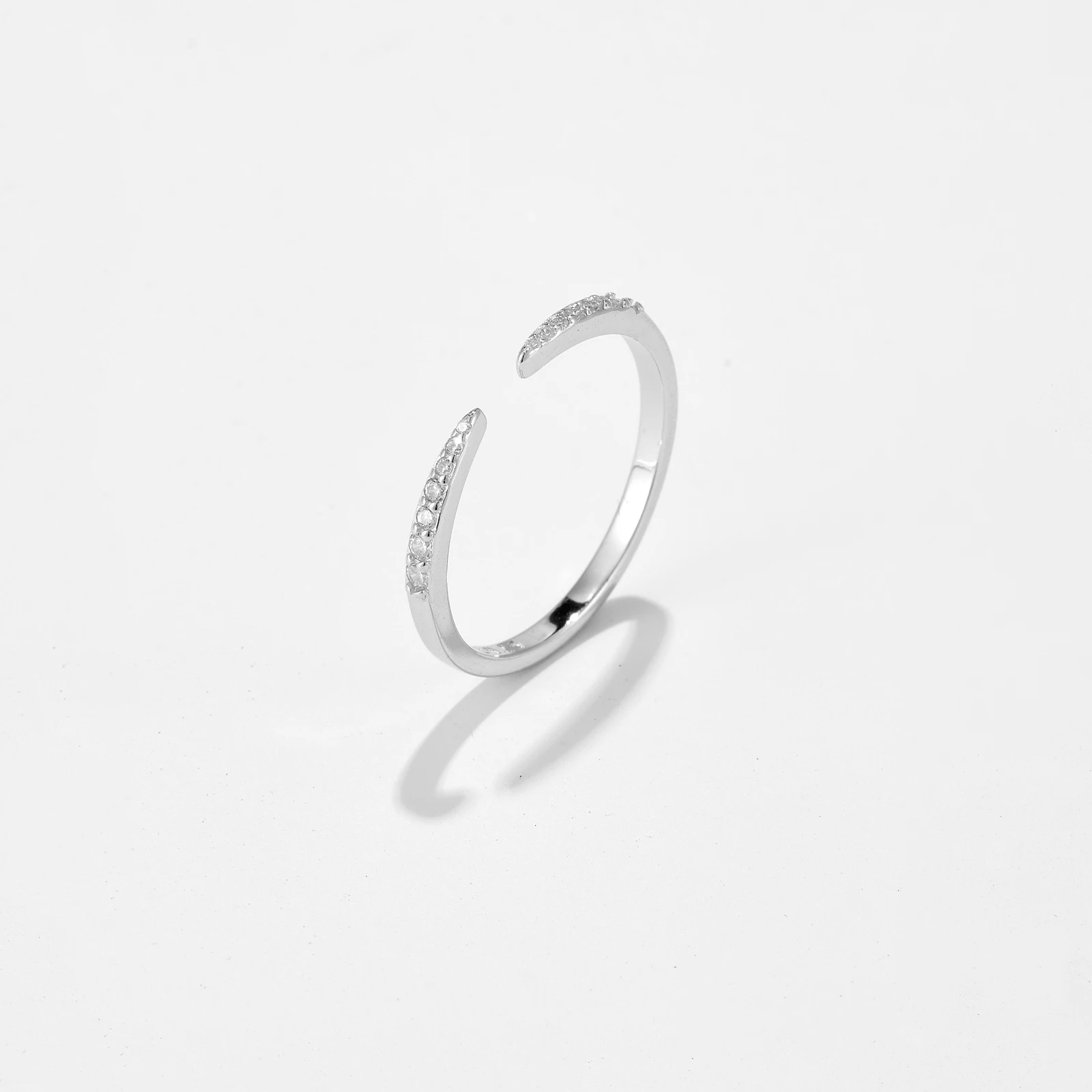 ANDYWEN 925 Sterling Silver Open Resizable Twing Rings Luxury Clear CZ Simple Tiny 2022 WInter Women Wedding Fine Jewelry Gift — zdjęcie 4