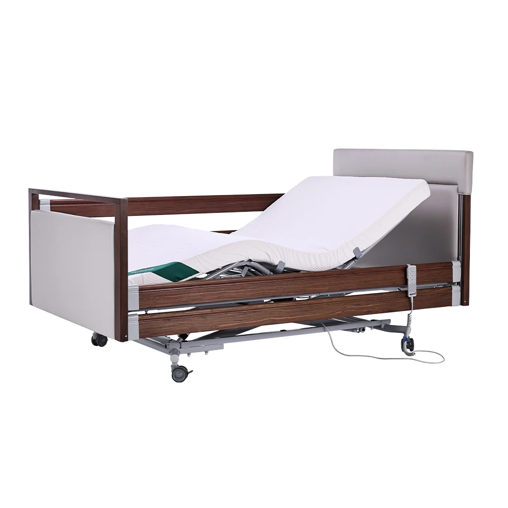 Professional factory Nursing home bed rail for elderly electric adjustable bed for home PU leather Home care bed