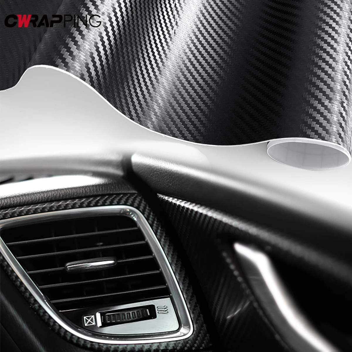 3D Carbon Fiber Vinyl Wrap Film Glossy Black Matte Black Self Adhesive Vinyl Car Wrap Foil Sticker Console Computer Laptop Skin