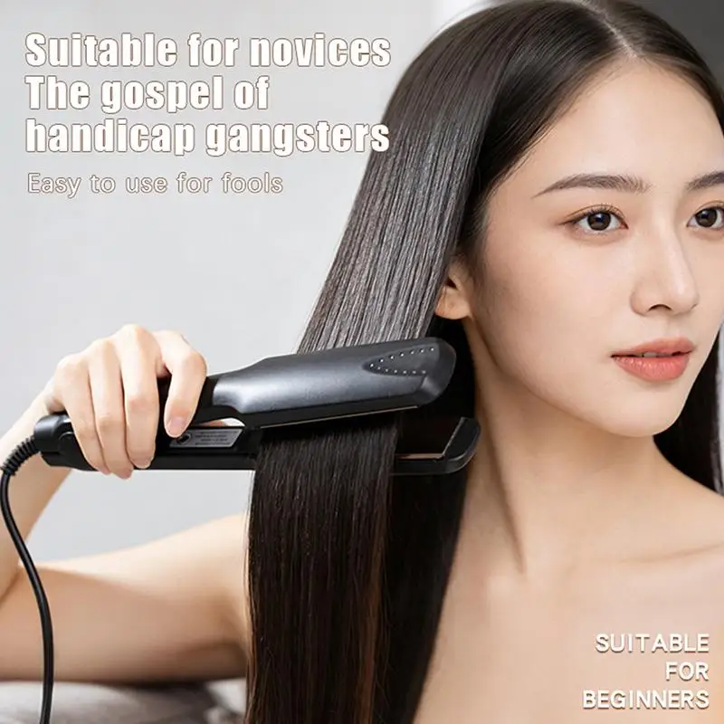 Professional ceramic heating plate straightener dual-purpose quick preheating, used for straightening curly hair view 5