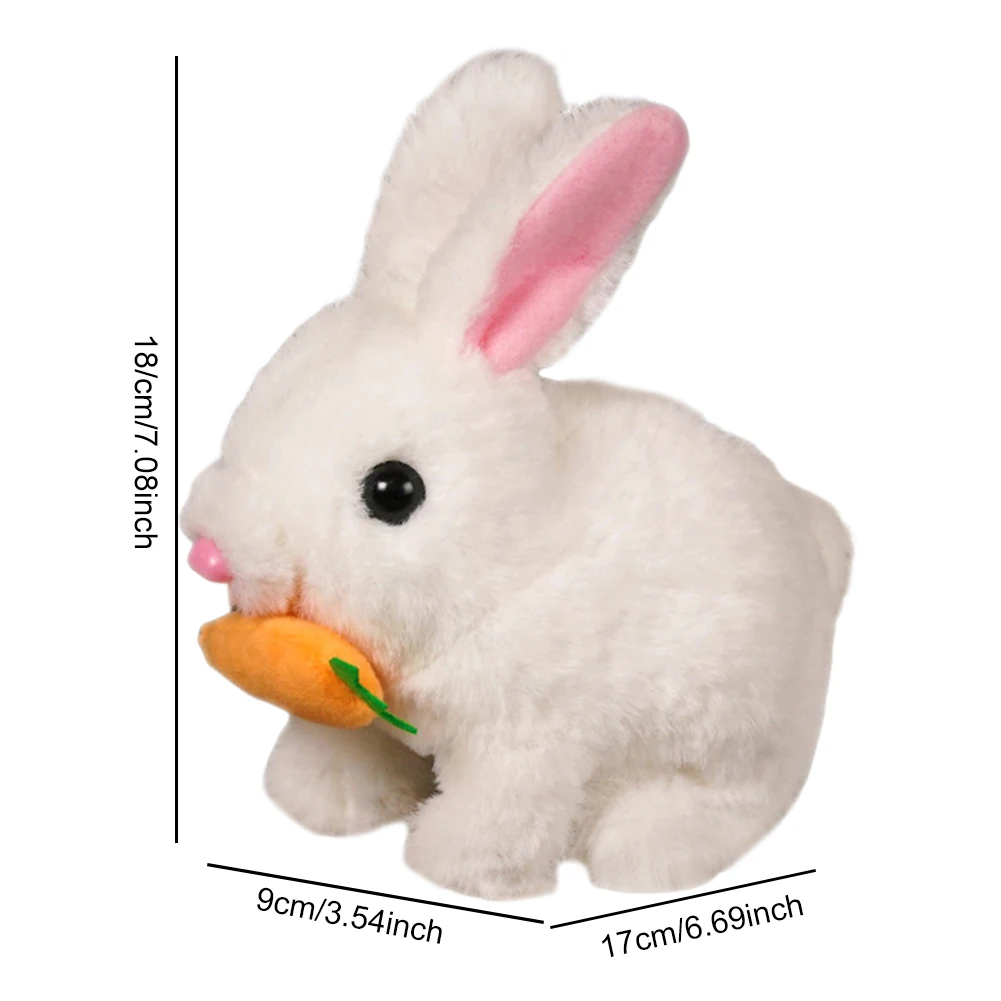 Coelho realista com sons e movimentos andando coelho educacional saltando agitando orelhas presentes de páscoa para crianças