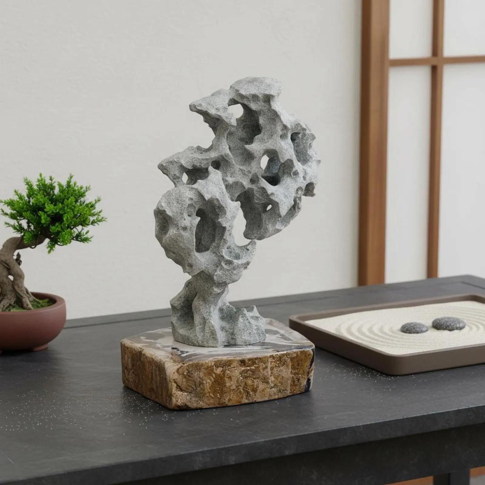 Lake Stone Stone Imitation Meditative Aesthetic Scholar's Rock Decoration Miniature Rockery Sculpture Asian Inspired Aquatic