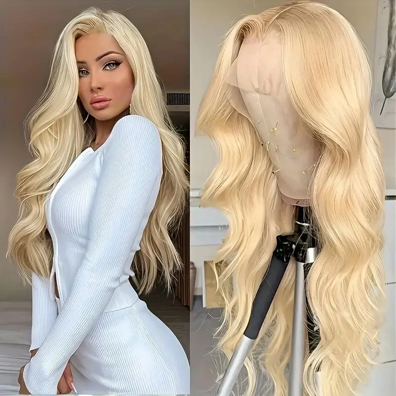 YKB 40 Inch Honey Blond Body Wave 13x6 HD Lace Frontal Wigs Human Hair Colored 13x4 Transparent Lace Front Wig Prebleached