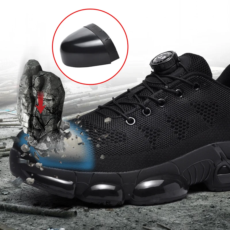 

Мужские легкие рабочие защитные кроссовки с защитой от скольжения, ударов и проколов, дышащие, для комфортной носки на весь день