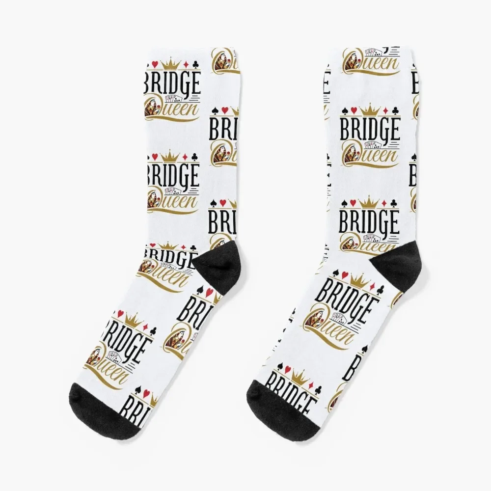 

Bridge Queen Women Bridge Card Game Socks christmas stocking compression christmass gift hockey Boy Child Socks Women's