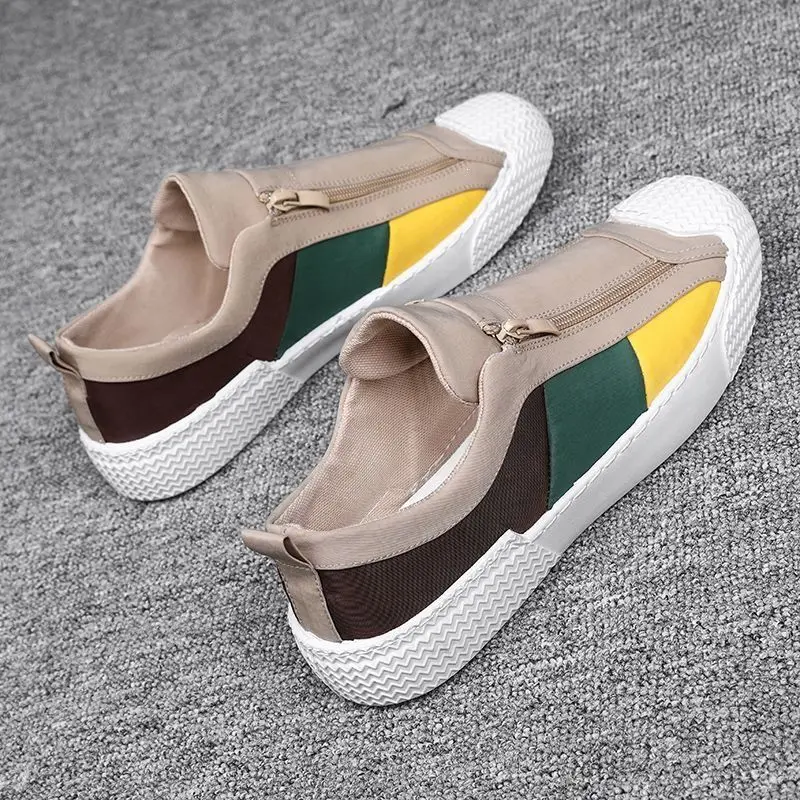 Men Summer Breathable Slip on Canvas Shoes 2026 Casual Lazy Loafers Fashion Driving Sneakers for Men