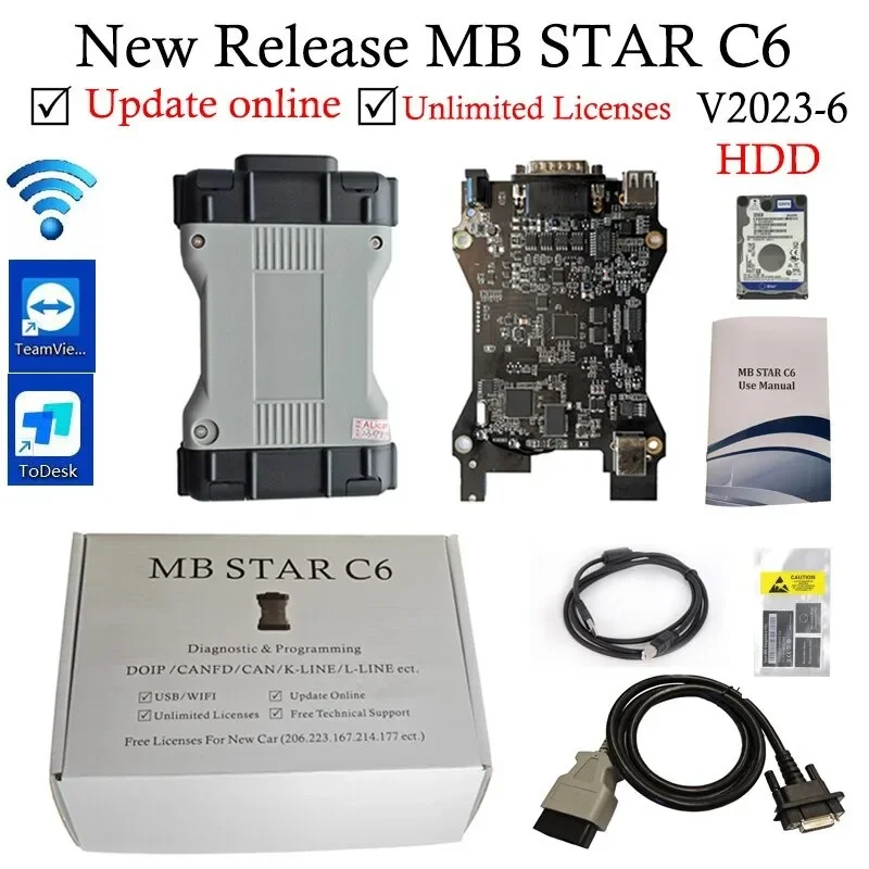 Latest MB STAR C6 DOIP WIFI for Mercedes-Benz Fault Diagnosis Instrument V2023.06 Diagnostic Software Car Diagnostic Tool OBD2