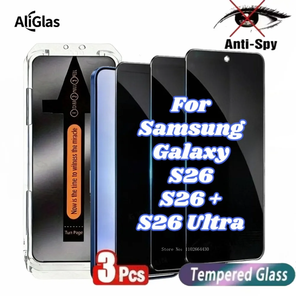 

3Pcs For Samsung Galaxy S26 Ultra S26+ S26 Privacy Tempered Glass Film Designed for Samsung S26 Series Anti Spy Screen Protector
