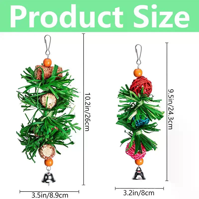 1/2Pcs Parrot Chew Toys Natural Corn Husk Ball Cob String For Cockatiel Lovebird Hanging Foraging Bird Toys