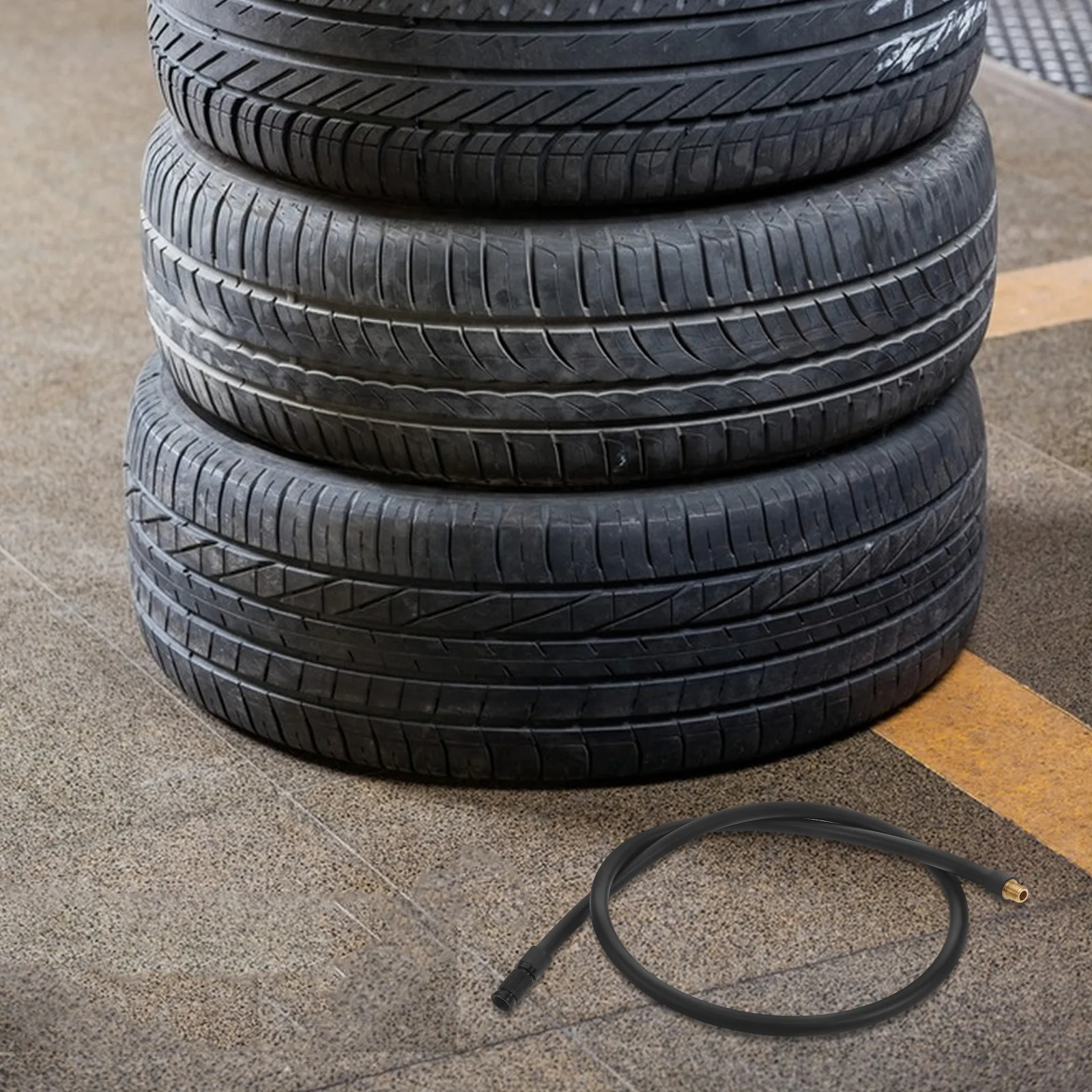 

Tire Inflator Extension Hose 80Cm High Pressure Rubber Threaded Air Pump Connector Car Motorcycle Air Pump Extension