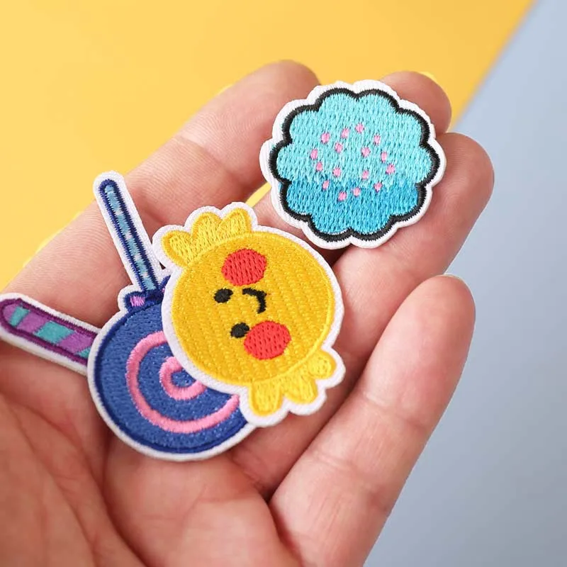 11 Stück Süßigkeiten süße kleine Patches für Kleidung Kinder genäht Eisen auf bestickte Aufkleber Pack Stoffe Diy Lot Bulk Jacken Parches – Detail 4