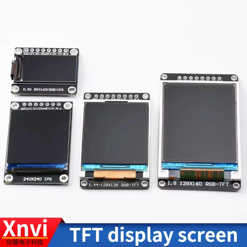 Layar TFT 0.96/1.3/1.44/1.8 Inci IPS 7P SPI HD Modul LCD Penuh Warna ST7735 / ST7789 Drive IC 80*160 240*240