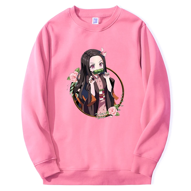 

Demon Slayer Anime Hoodies Mens Sweatshirts Tanjirou Mangas Graphic Sweatshirt Casual Round Neck Round Neck Sudaderas Moletom