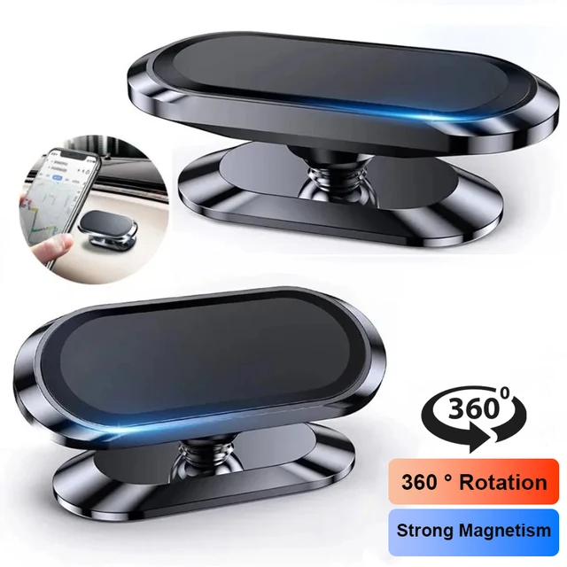 360 °   Magnetyczny uchwyt samochodowy na telefon Magnes do smartfona Stojak na telefon komórkowy Obsługa GPS dla iPhone 13 12 XR Xiaomi Mi Huawei Samsung LG