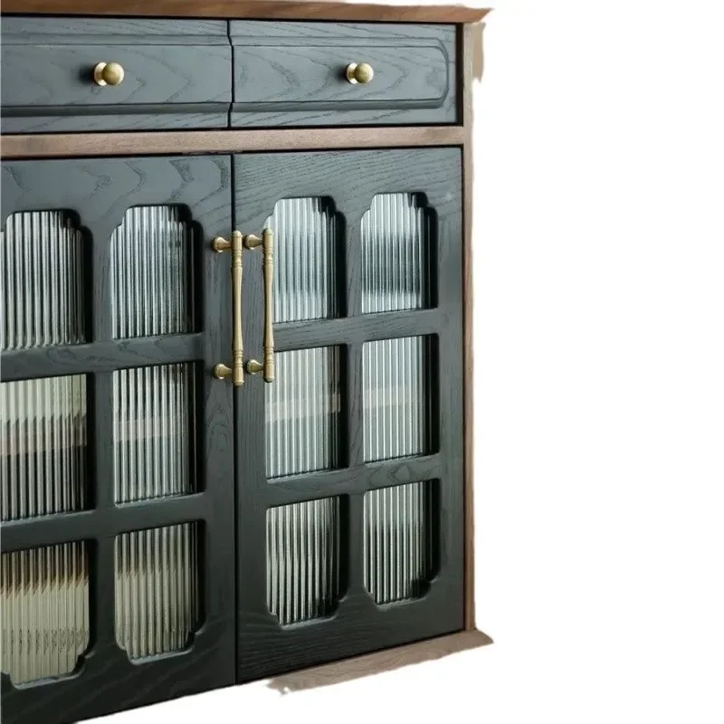 

Nordic medieval dining side retro simple storage solid wood French wall integrated home kitchen tea living room wine cabinet