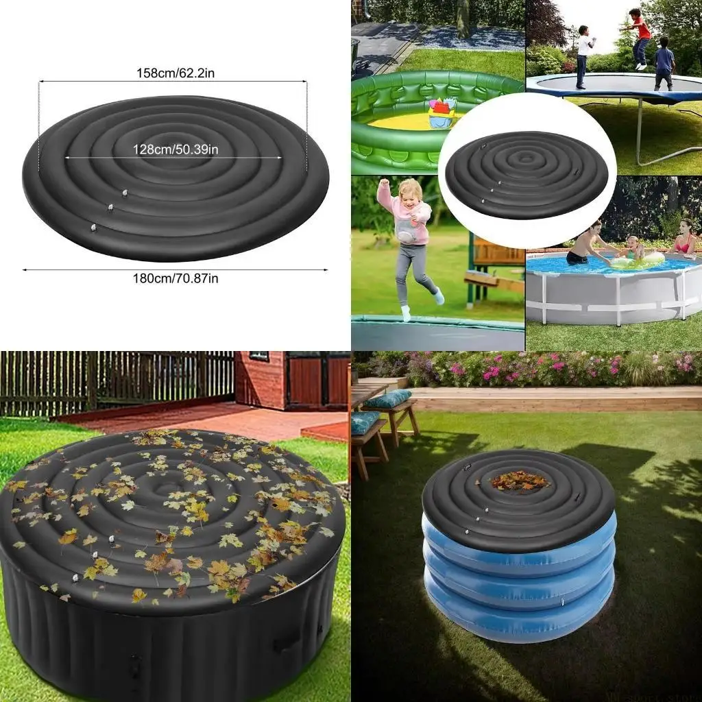 

31BE Надувная крышка для гидромассажной ванны, круглая крышка, портативная ветрозащитная крышка для гидромассажной ванны с для