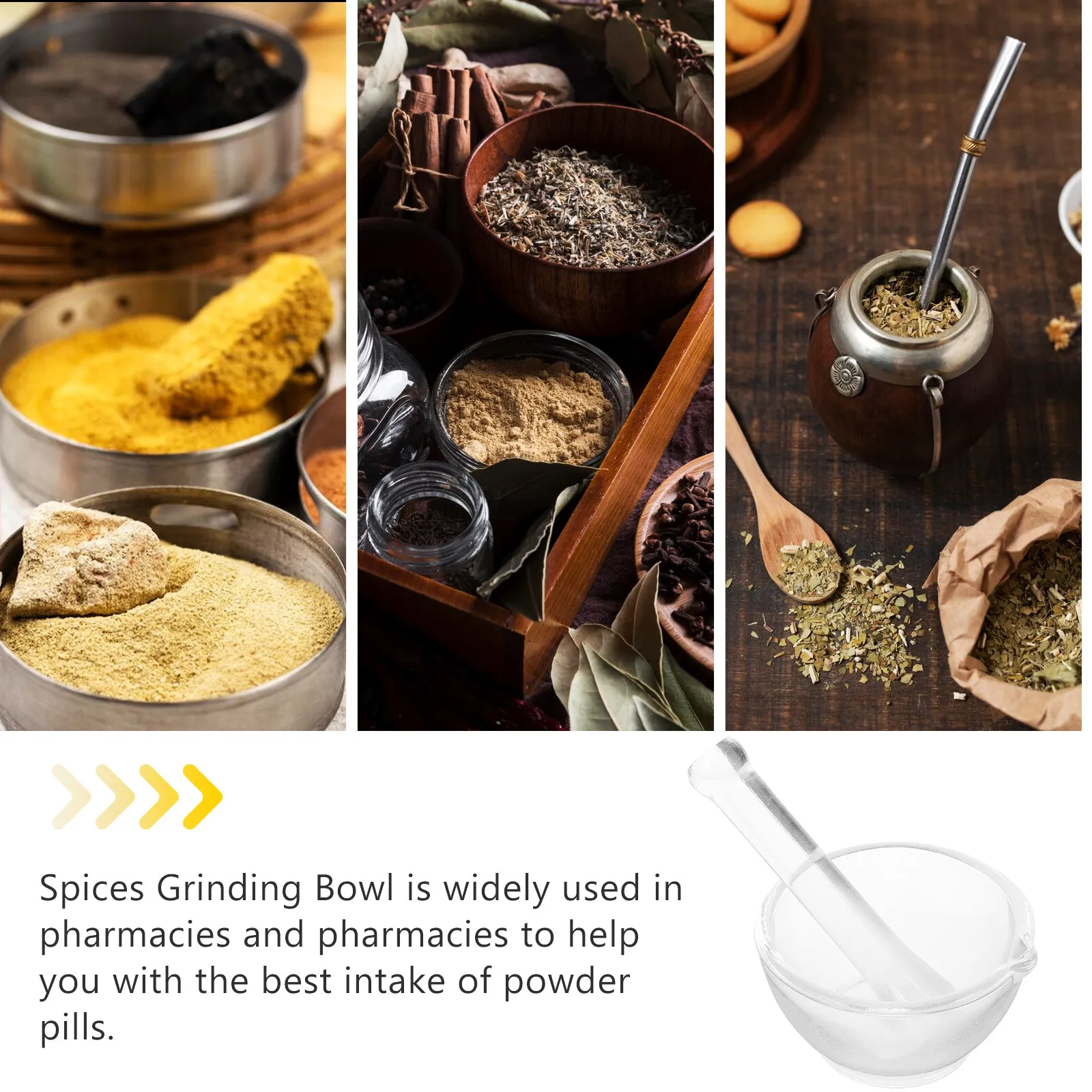 1Set Medicine Crush Pot Glass Mortar Pestle Household Grinding Bowl Pills Crusher Chemical Lab Tool Medicine Masher