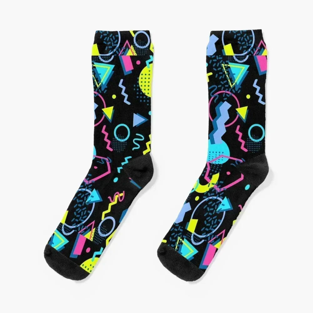 

Retro Style 70s 80s 90s Memphis Style Abstract Socks happy halloween funny gifts luxe Boy Child Socks Women's