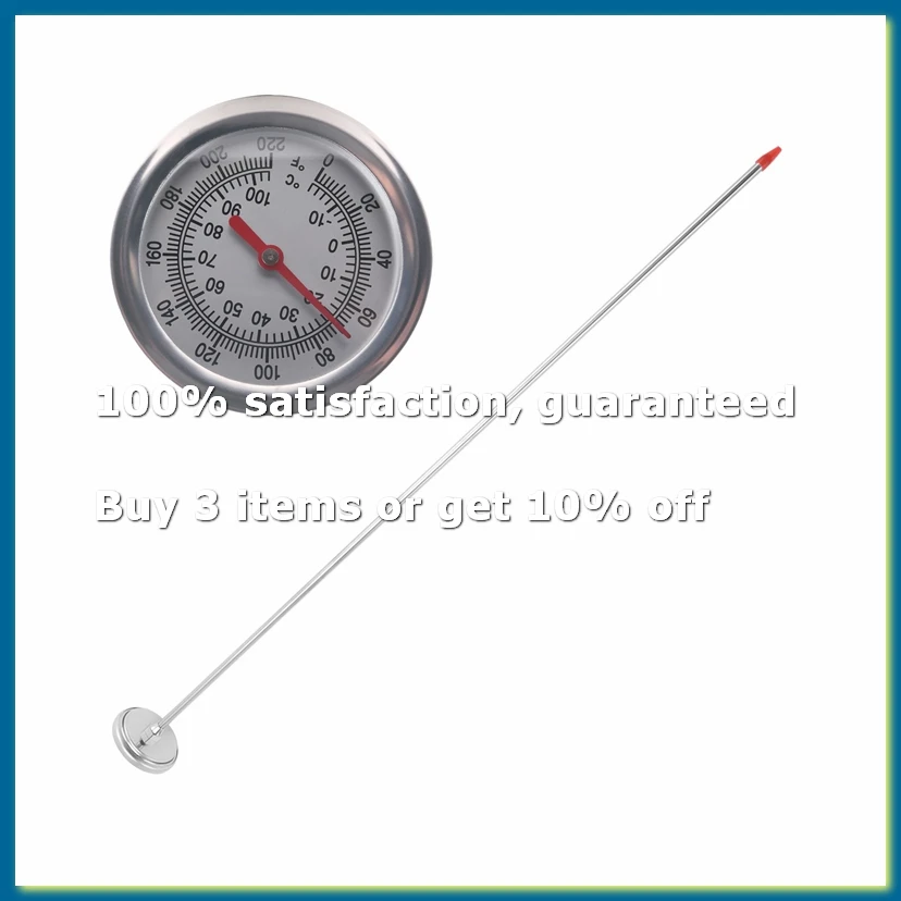 4pack X((Long Stem Compost Soil Thermometer - Fast Response Stainless Steel 20 Inch - Measuring Probe - Fahrenheit and Celsius)