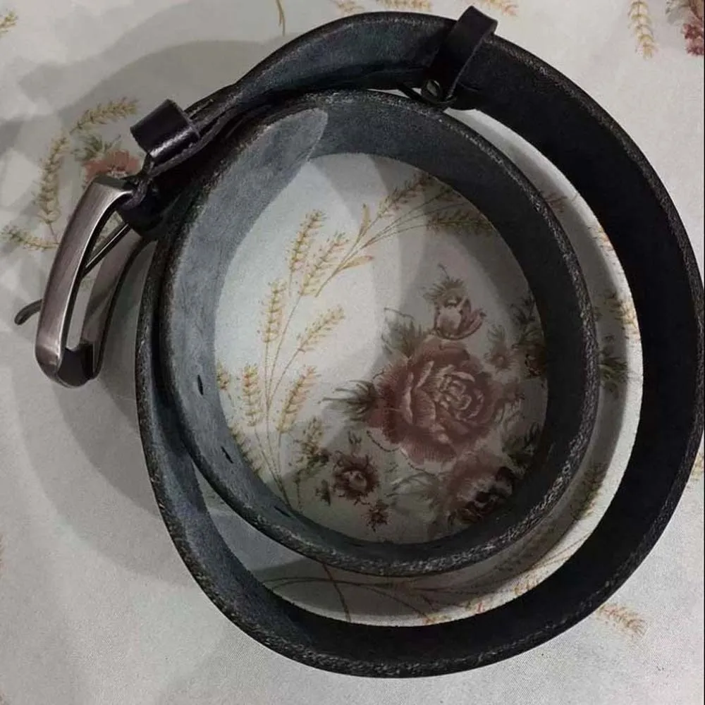 الكلاسيكية سبيكة الرجال حزام عريض الرجعية الملمس حزام جلد طبيعي مربع مشبك براون الجينز زنار الطلاب