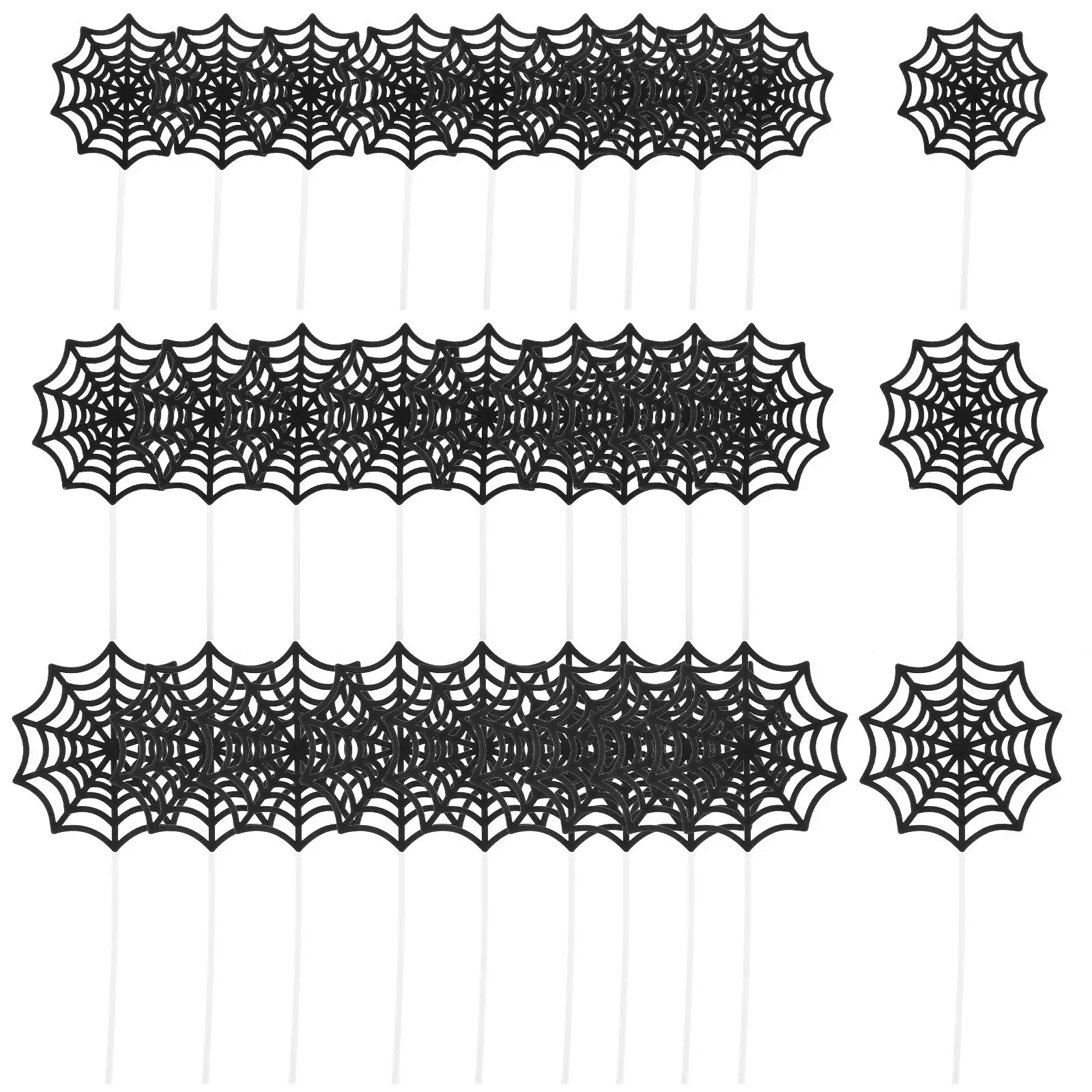 

12 Pcs Spider Web Cake Picks Black Web Topper Party Food Picks Cupcake Decorations Reusable Wedding Birthday Theme Valentine Day