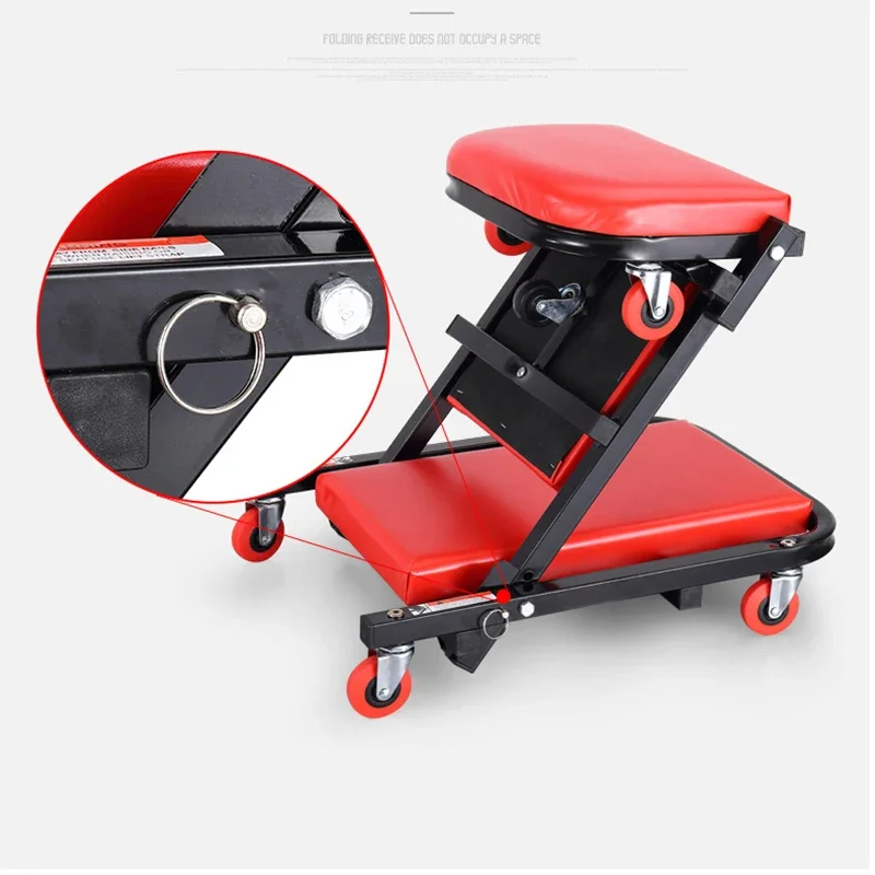 40-inch Auto Foldable Repair Bench Deformable Folding Lying Board Auto Stool Automotive Mechanical Workshop Maintenance Chair