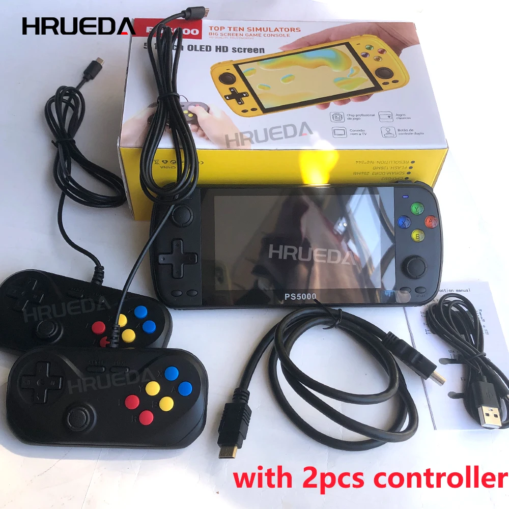 

Handheld Video Game Console Retro Video Game Console 5.1 Inch HD Screen Handheld Portable Game Console PS5000 Double Retro Game