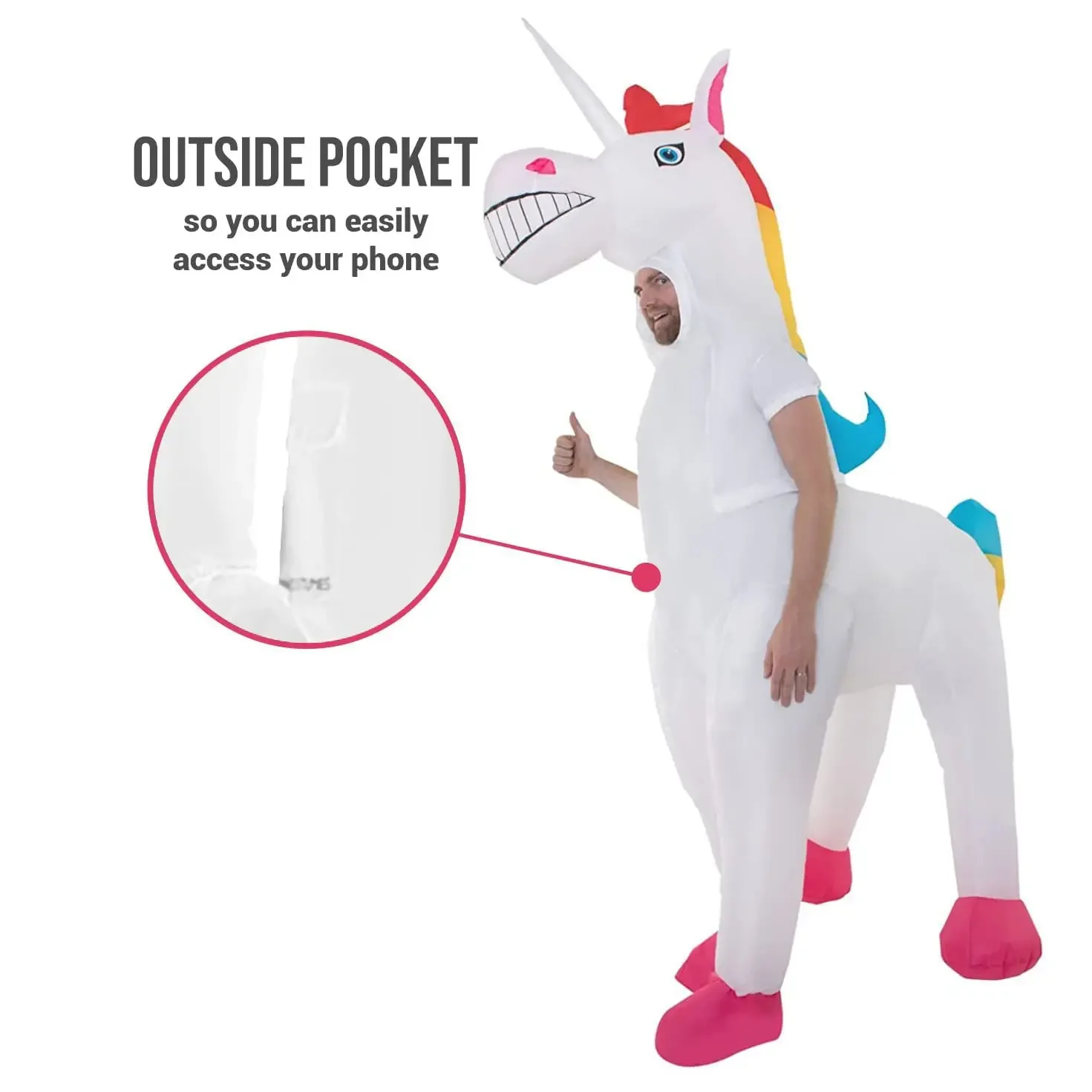 Adult Unicorn Inflatable Costume Anime Costume Fancy Dress Role-play Funny Cartoon Mascot Halloween Masquerade Cosplay Costume