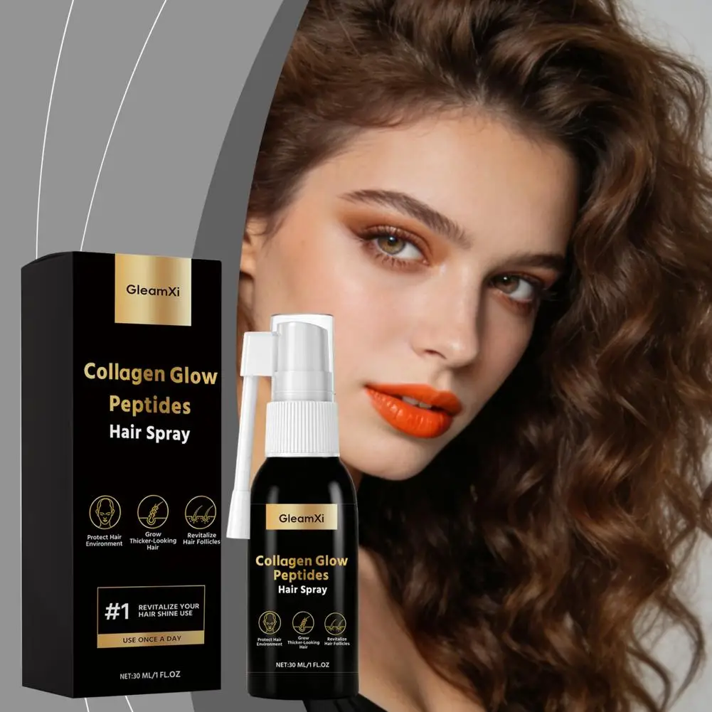 Collagen Glow Peptides Hair Spray Gentle Formula Hydrates Softens Hair Boosts Shine Manageability Daily External Care
