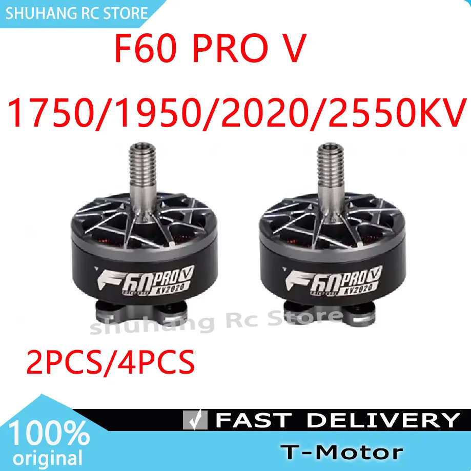

Hot Selling T-Motor F60 PRO V 1750/1950/2020/2550KV Brushless Motor 4mm Shaft Diameter for 5-6S FPV Racing & Freestyle Drones