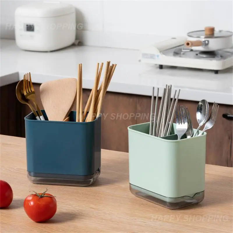 Multifunctional Spoon Fork Chopstick Drain Box Tableware Storage Holder Double Layer Cutlery Shelf Kitchen Organizer Rack