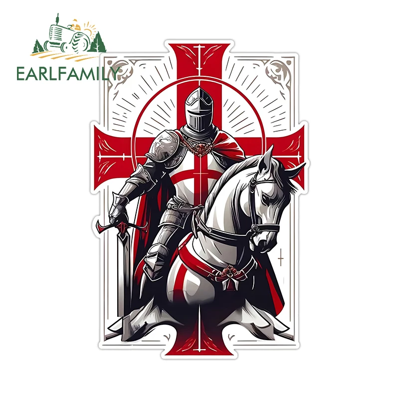 EARLFAMILY Cool Crusades Knights pegatinas de coche estilo de tarjeta diseño delicado calcomanías de caja de leche accesorios de coche a prueba de arañazos