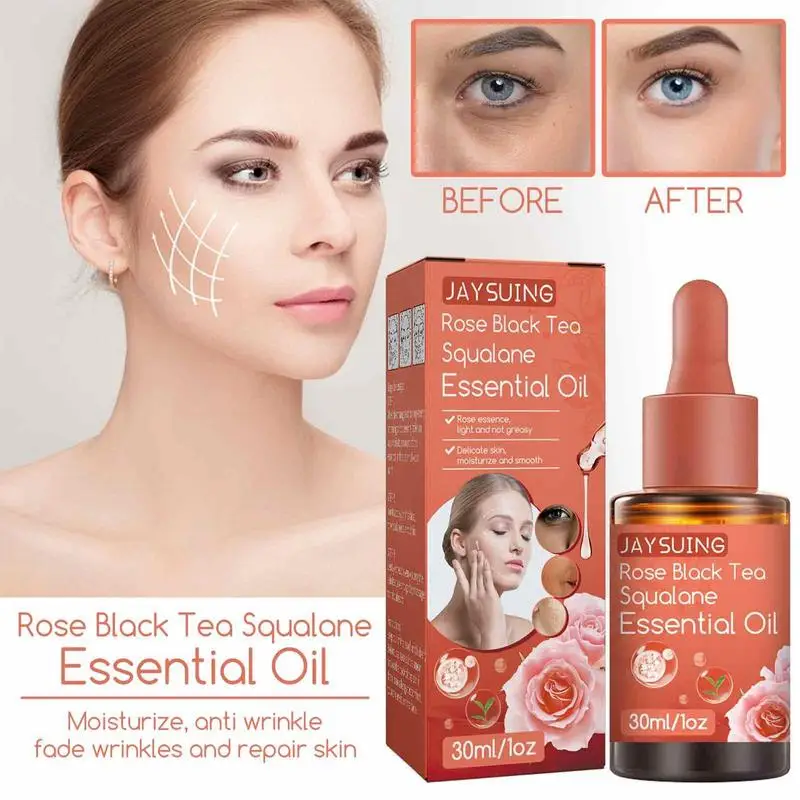 30Ml Essential น้ำมัน Rose สีดำชา Shark Essence Deep Anti Wrinkle Essence Bright Skin Dark Spot Skin Care ซ่อมน้ำมัน